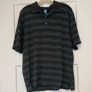 Men's Striped Polo Shirt - Black, Gray, Aqua